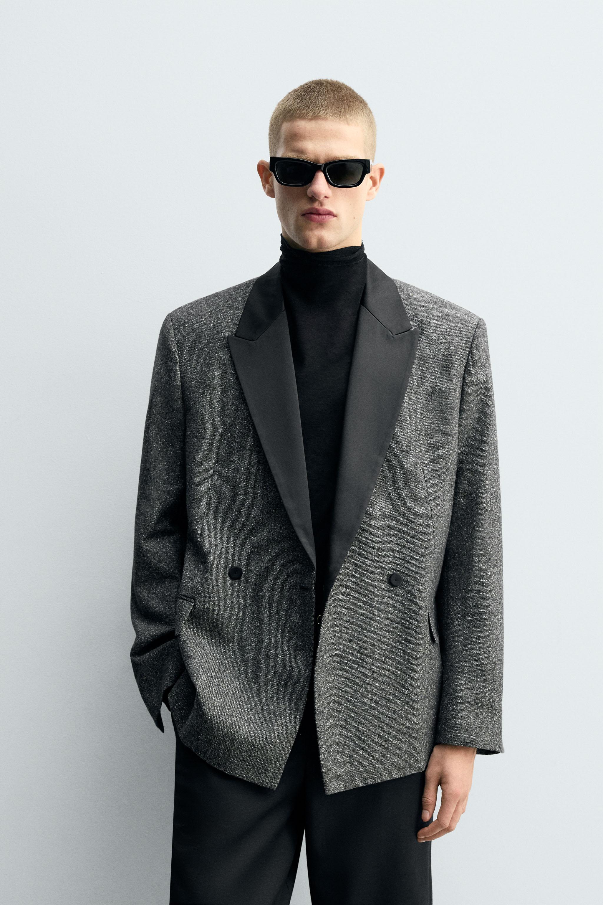 BLAZER CROISÉE STRUCTURÉE À CONTRASTE